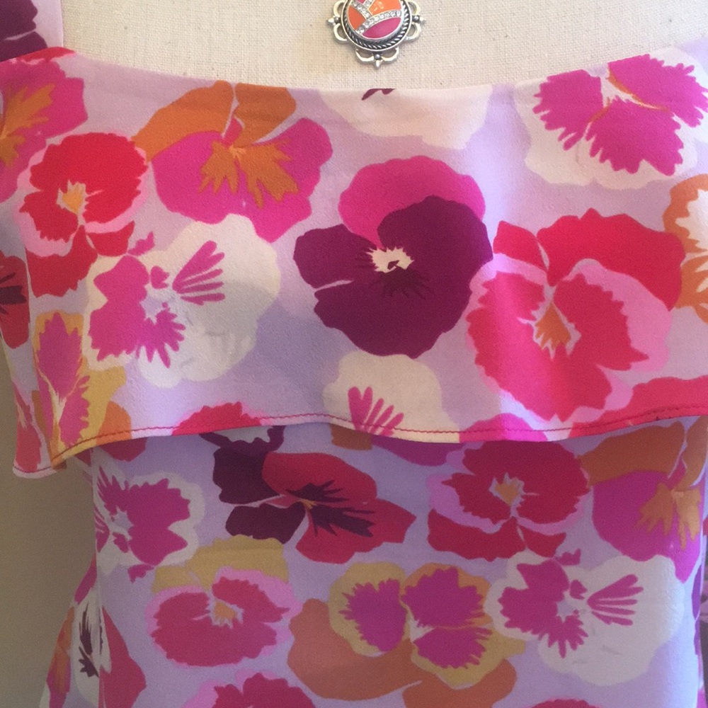 CAbi pink and orange summer top - Picture 2 of 4
